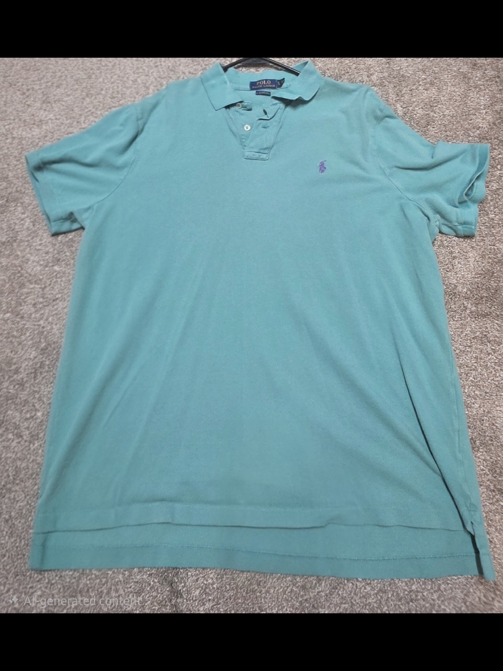 Ralph Lauren Men’s Teal Polo with Purple Pony Embroidery